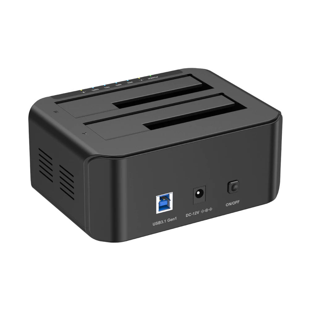 UNITEK Y-3032 Dual Bay HDD/ SSD Docking Station with UASP & Offline Clone in Black