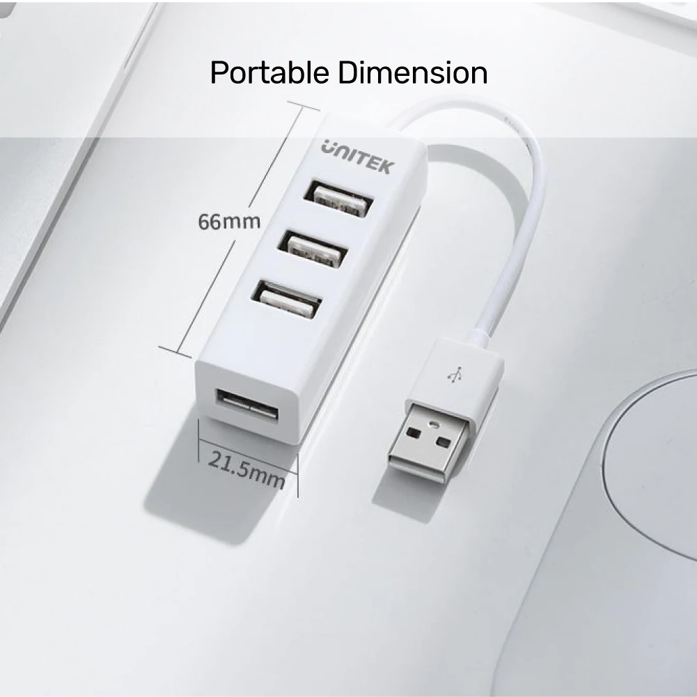 UNITEK Y-2146 USB 2.0 Hub in White