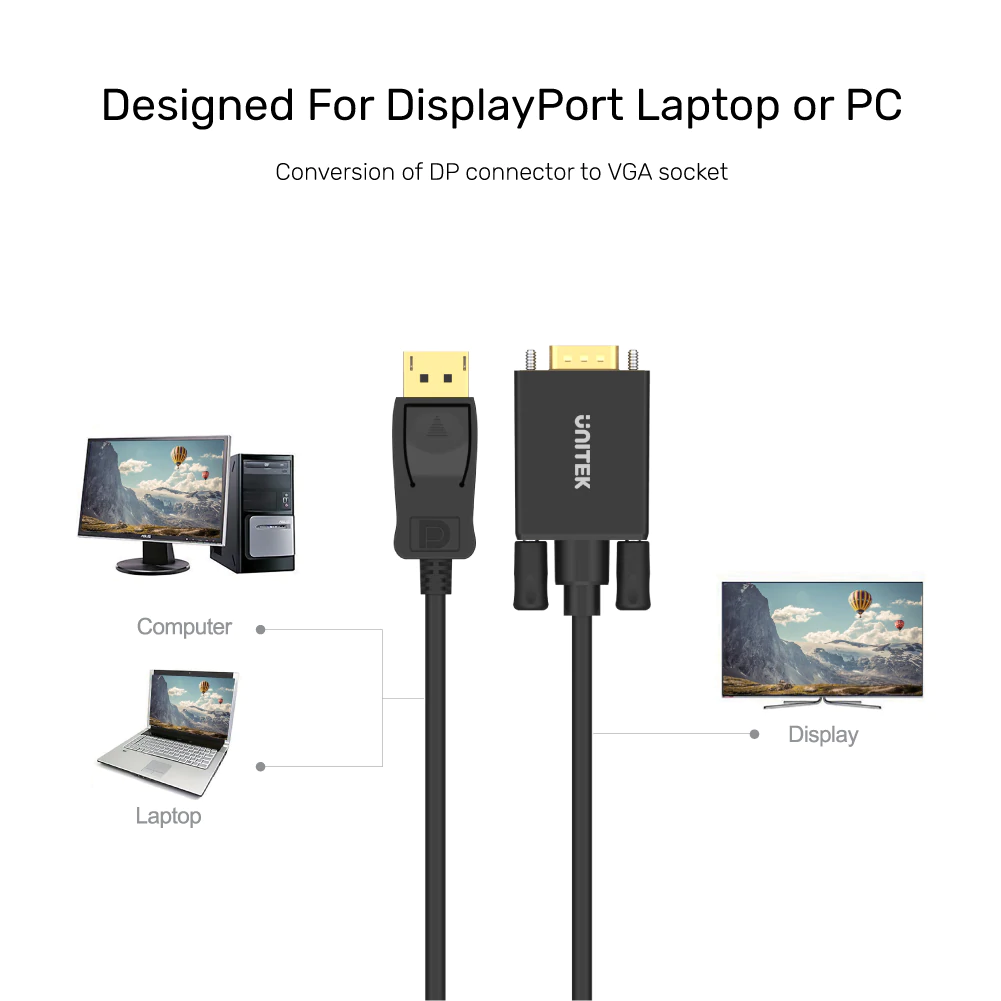 UNITEK Y-5118F DisplayPort to VGA Cable