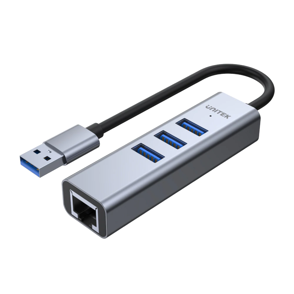 UNITEK H1906A uHUB Q4+ 4-in-1 USB-A Ethernet Hub