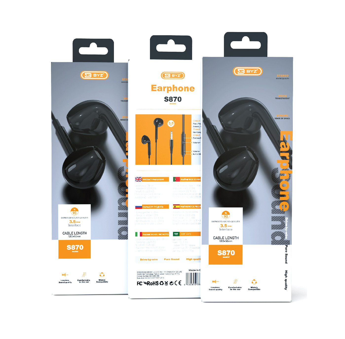 BYZ S870-B Earphone