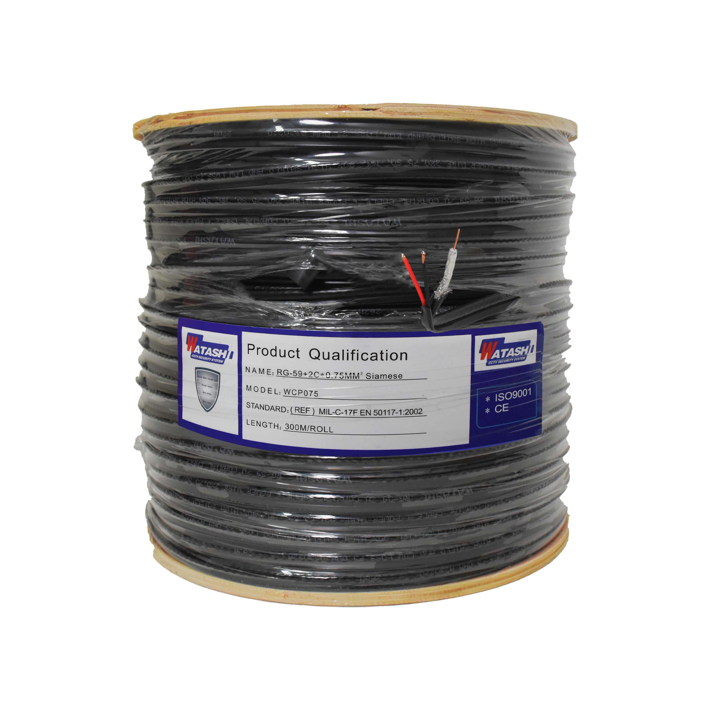 WATASHI WCP075 300m/Roll RG59 + 2C*0.75mm Coaxial Cable
