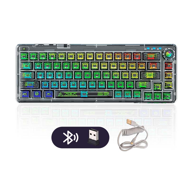 AULA F68 3 IN 1 Hot-Swappable Transparent Mechanical Keyboard