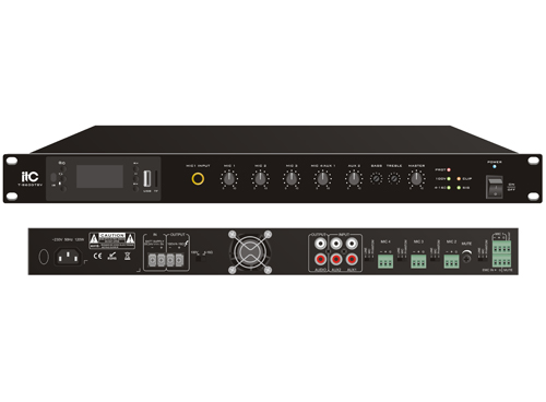T-B60DTBV/ T-B120DTBV/T-B240DTBV/ T-B350DTBV/ T-B500DTBV Digital Mixer Amplifier with MP3/Tuner/Bluetooth (Phoenix Mic Input, with 24VDC)