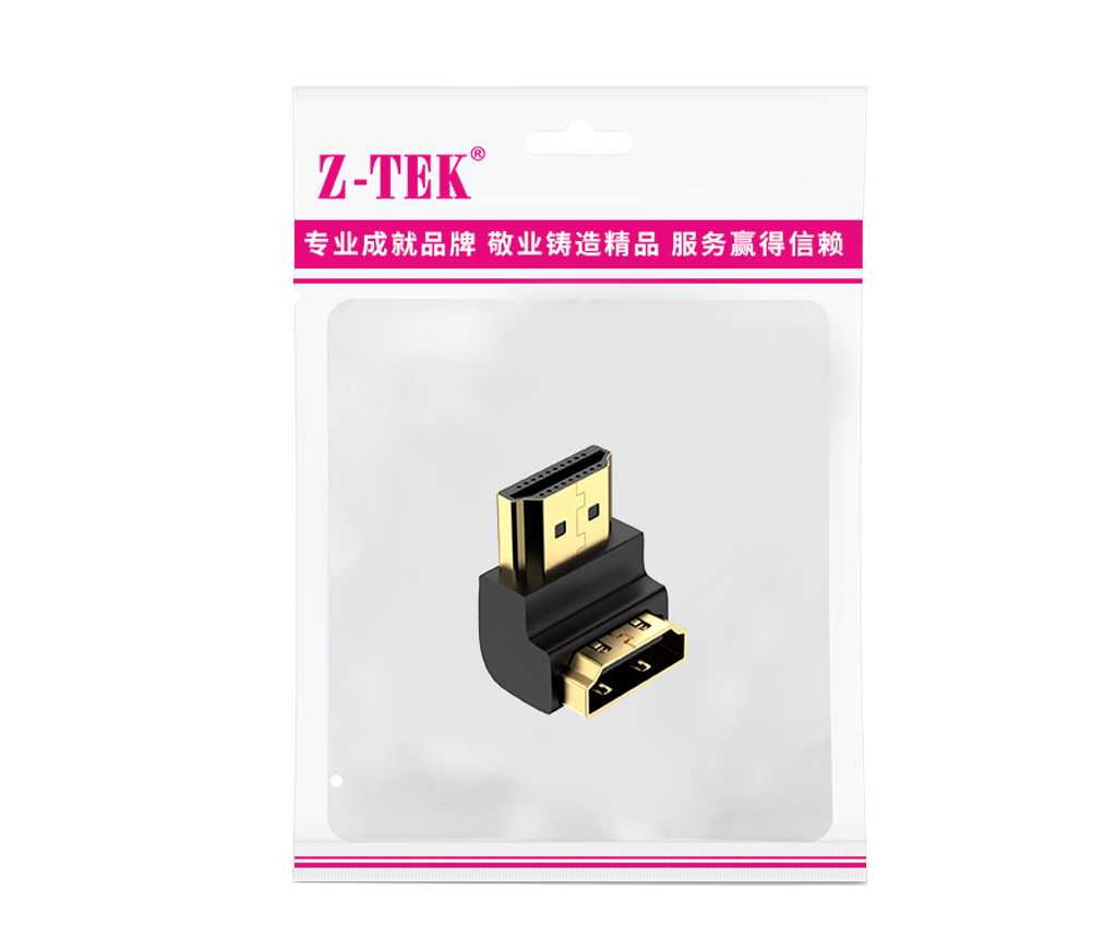 Z-TEK ZB004 HDMI M to HDMI F Connector (90°)