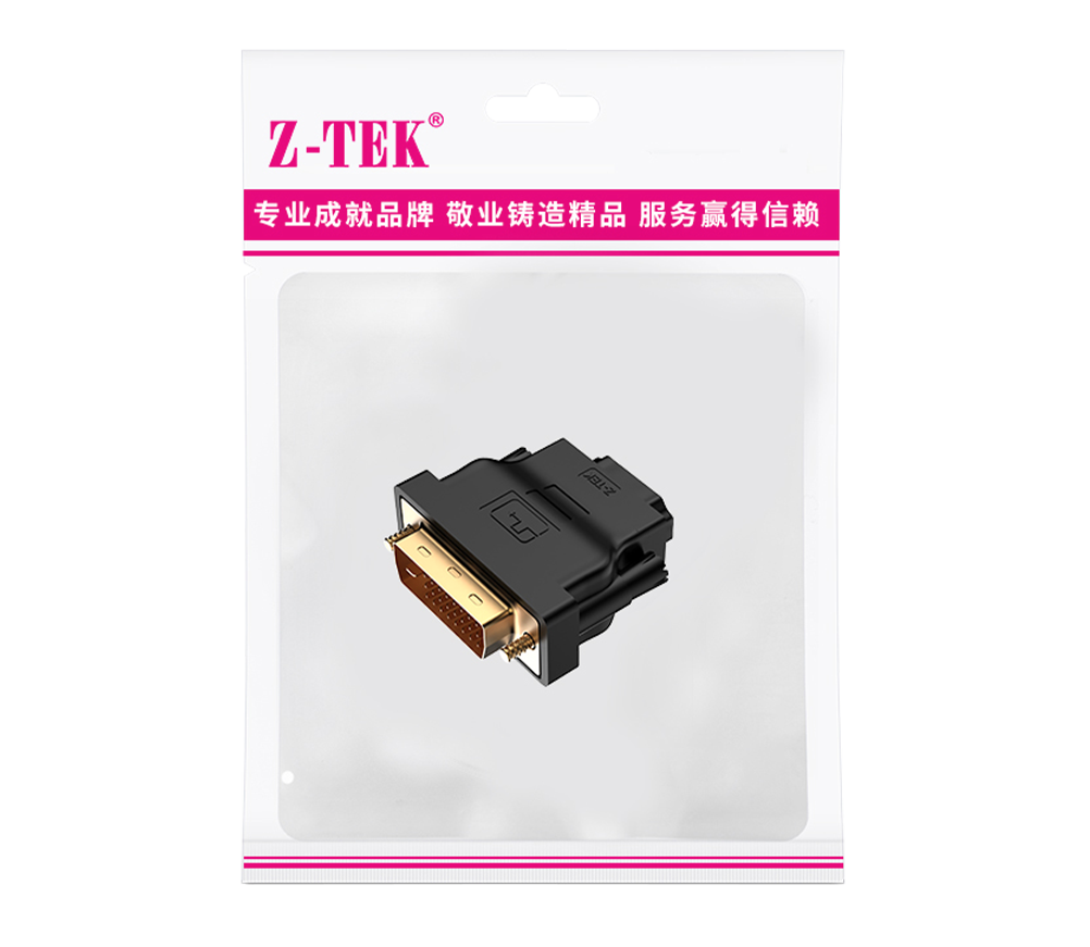 Z-TEK ZB005 1080P DVI (24+1) to HDMI-F Adapter 