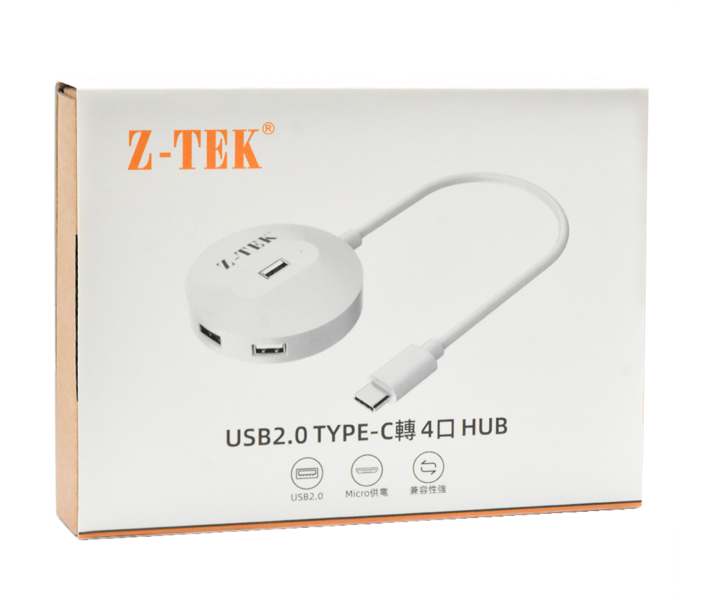 Z-TEK ZY385 4-Port Type-C to Type-A USB 2.0 Hub