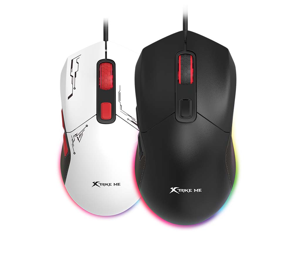 XTRIKE ME GM-316W White RGB Backlit Wired Mouse 