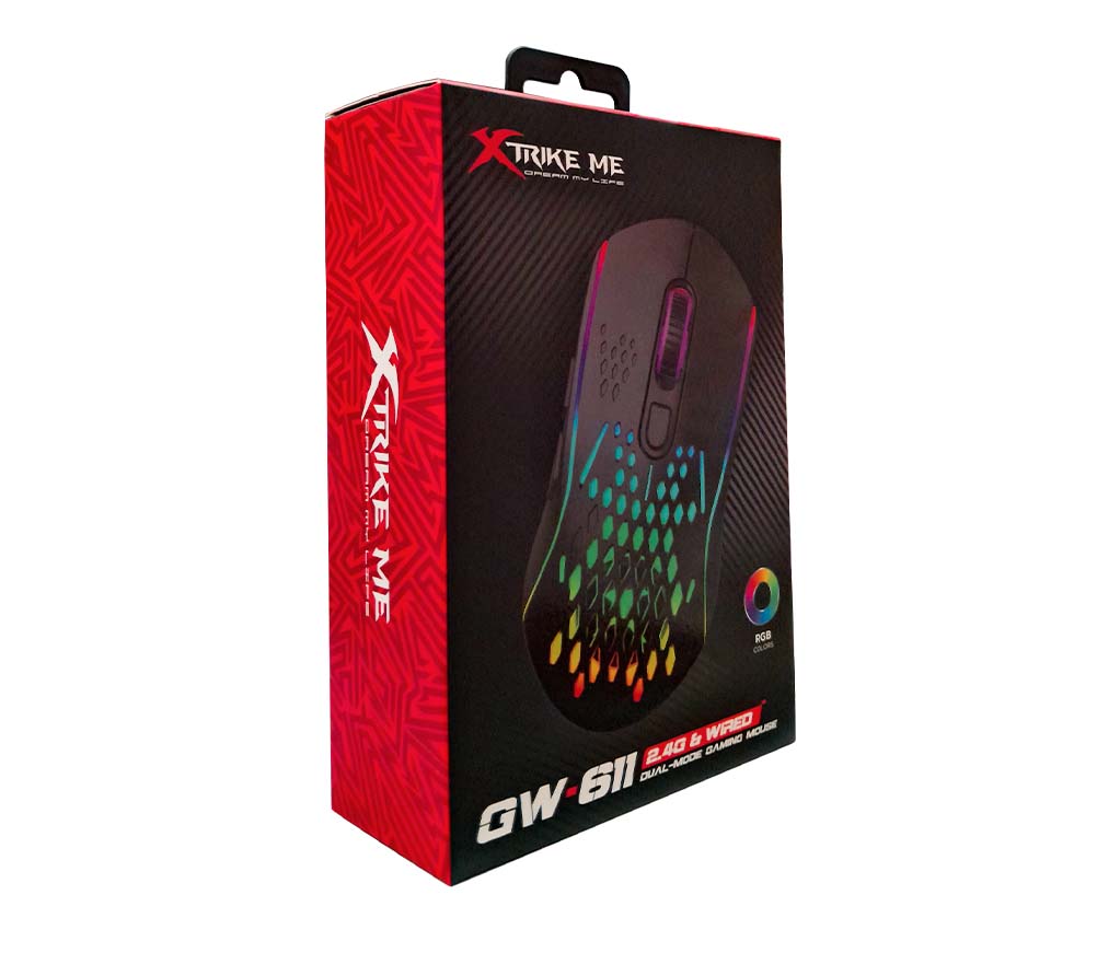 XTRIKE ME GW-611 2.4G RGB Breathing light effect Wireless Mouse