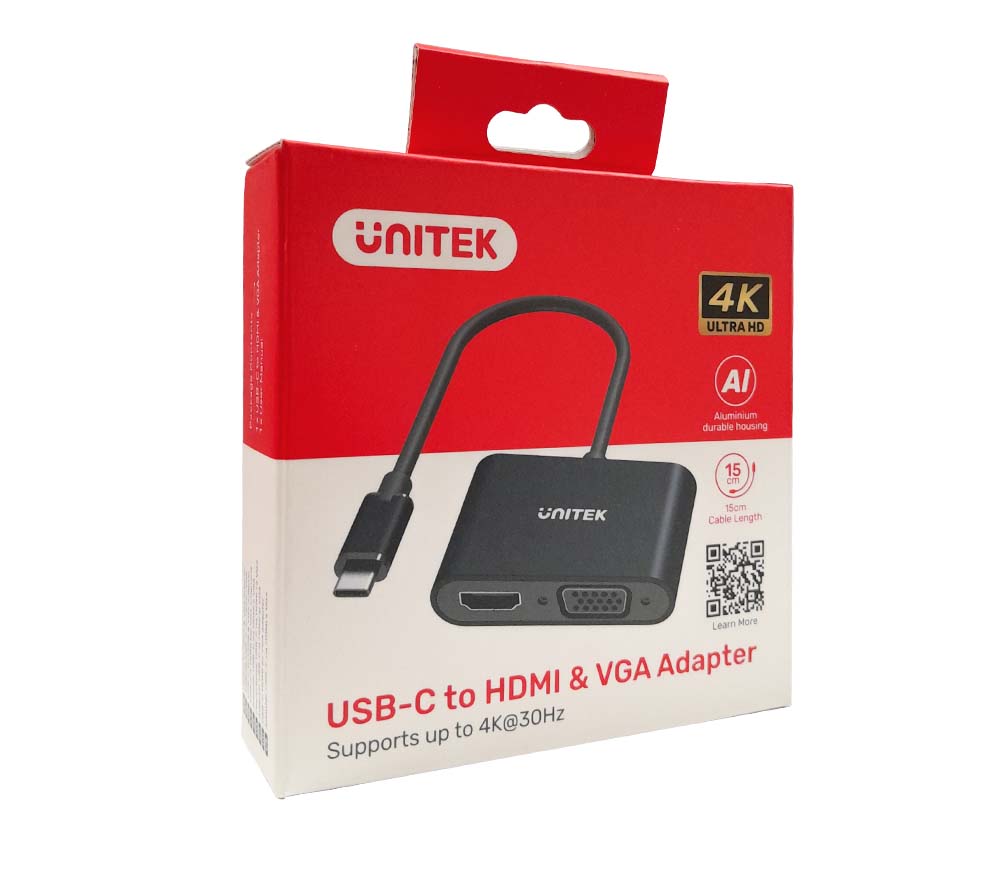 UNITEK V1168A Type-C to HDMI&VGA Adapter