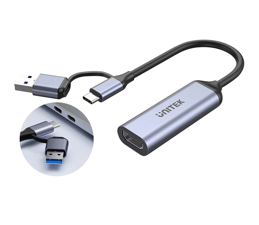 UNITEK V1167A HDMI TO USB-C/A VIDEO CAPTURE CARD 