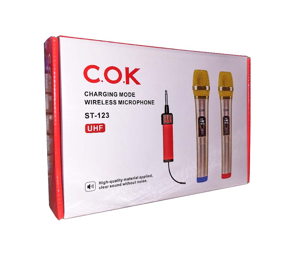 COK ST123 Wireless Microphone Rechargeable Lithium Battery 