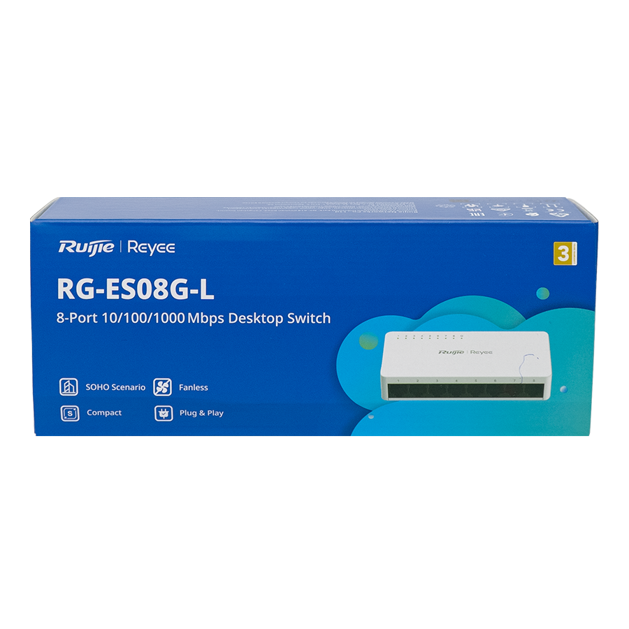 Reyee RG-ES08G-L 8-Port 10/100/1000Mbps Unmanaged Switch