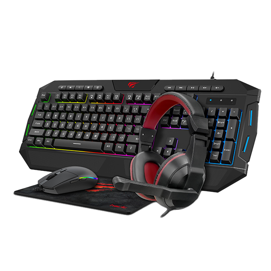 HAVIT​ KB501CM GAMING COMBO GAMING (MOUSE, KEYBOARD, HEADPHONE  AND MOUSE PAD)