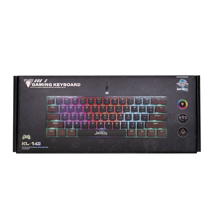 JEDEL KL-140 61keys Wired Raibow Lighting Mechanical Keyboard