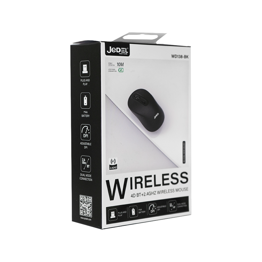 JEDEL WD138-B Bluetooth + 2.4Ghz Wireless Mouse