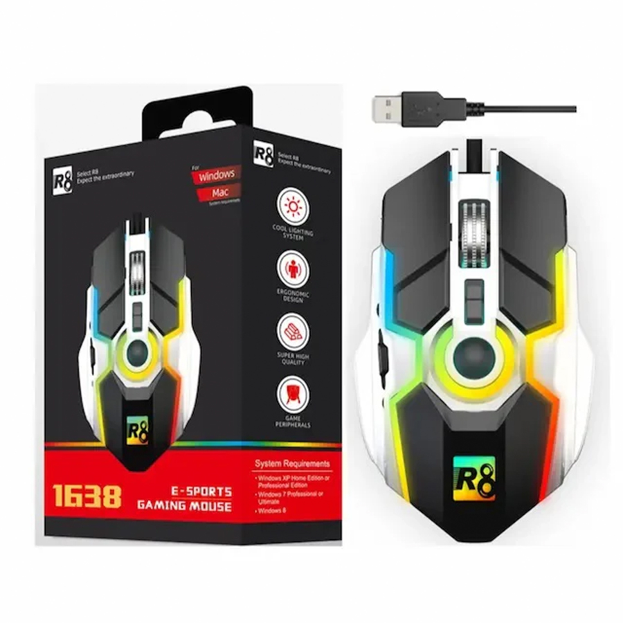 R8 16386D Gaming Mouse with LED Light