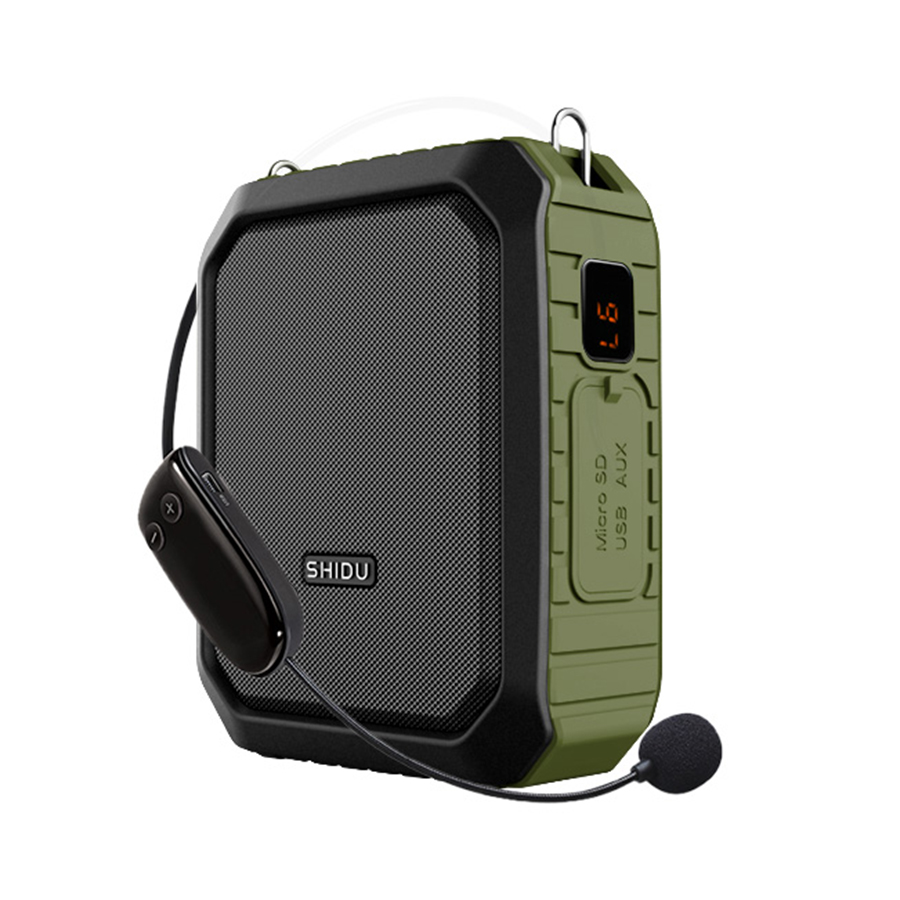 SHIDU M800-GR UHF Wireless Multi-functional IPX5 Waterproof Loudspeaker Rechargeable Voice Amplifier